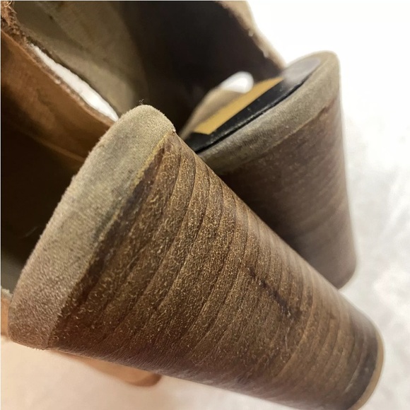 Dolce Vita Pasha Ankle Bootie Taupe Suede Leather Open Toe Stacked Heel Size 9M - Picture 16 of 16